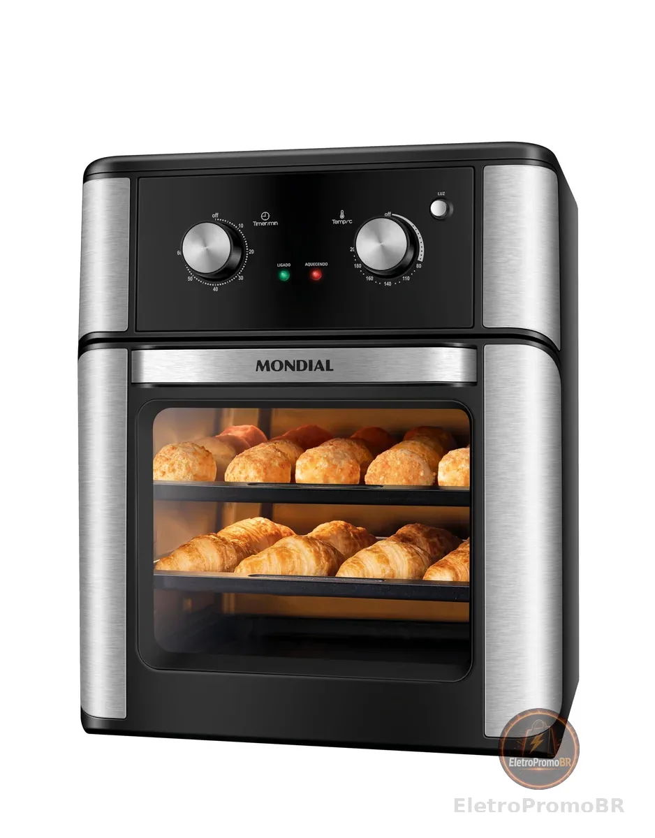 MONDIAL Fritadeira Air Fryer Forno Oven Analógica 12L, Preto, 2000W, 110V - AFON-12L-AB