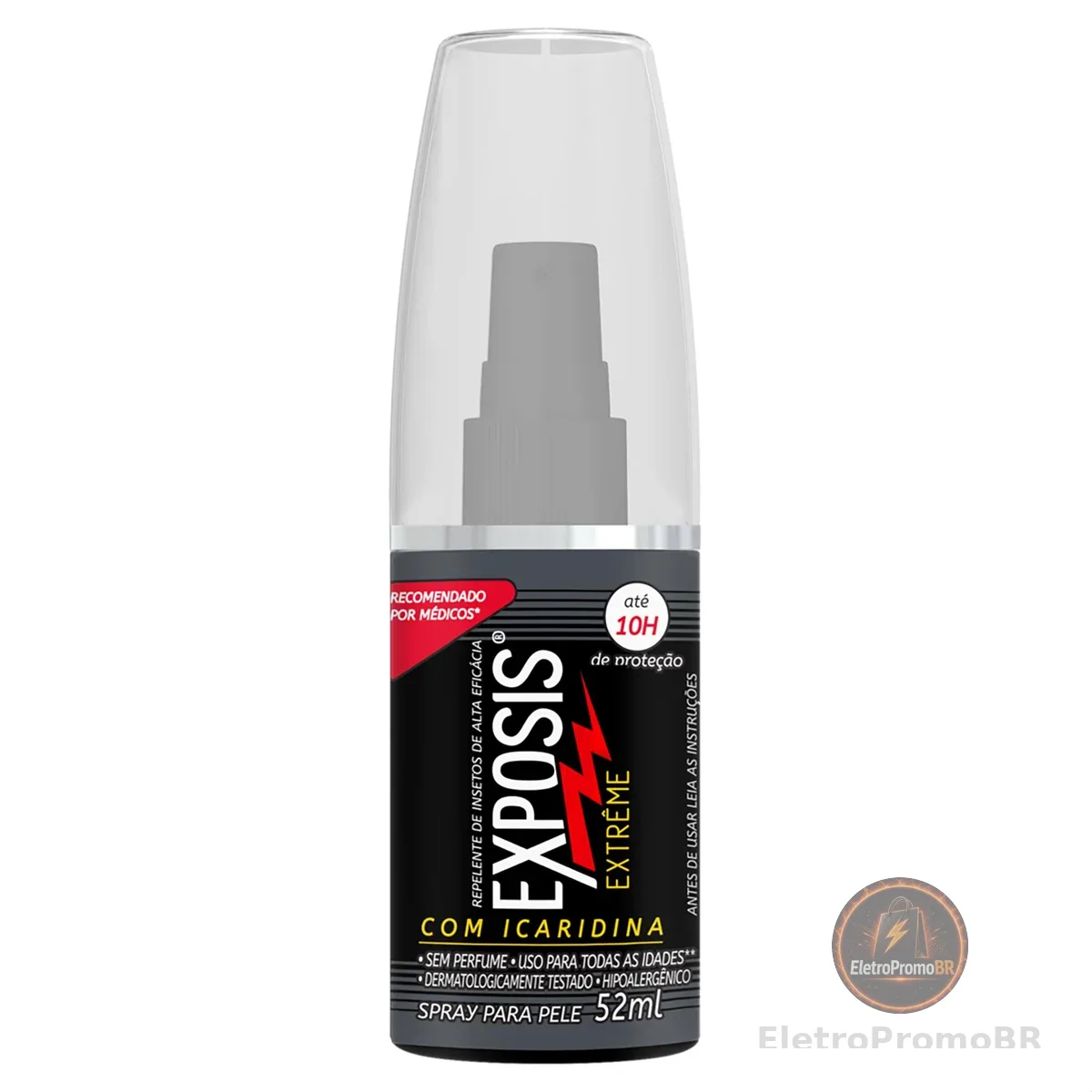 Exposis Extreme, Repelente Spray de Mosquitos, com Icaridina, Até 10h de Proteção, 52ml