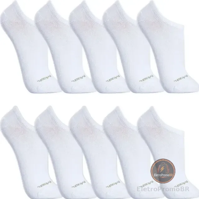 Kit 10 Pares Meias Mash Invisível Soquete Sapatilha Algodão