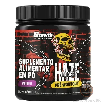 Pré-treino Haze Hardcore 300g Growth Supplements - Uva