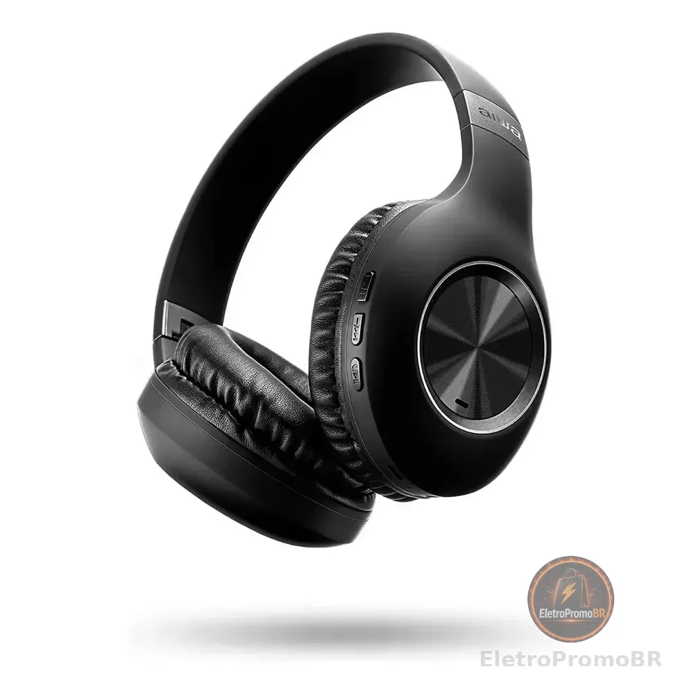 Fone De Ouvido Headphone Aiwa Hp-02-b Bluetooth Anc Alta Definição Preto