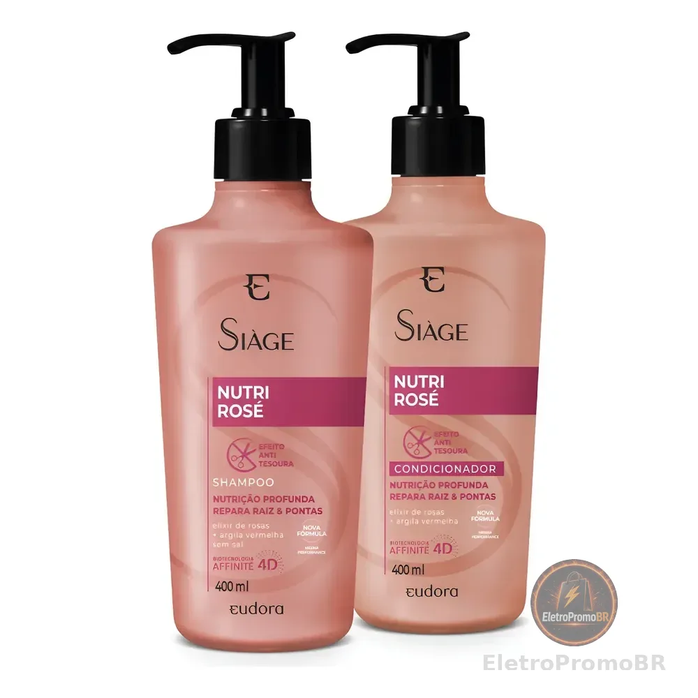 Eudora Kit Siàge Nutri Rose: Shampoo 400ml + Condicionador 4