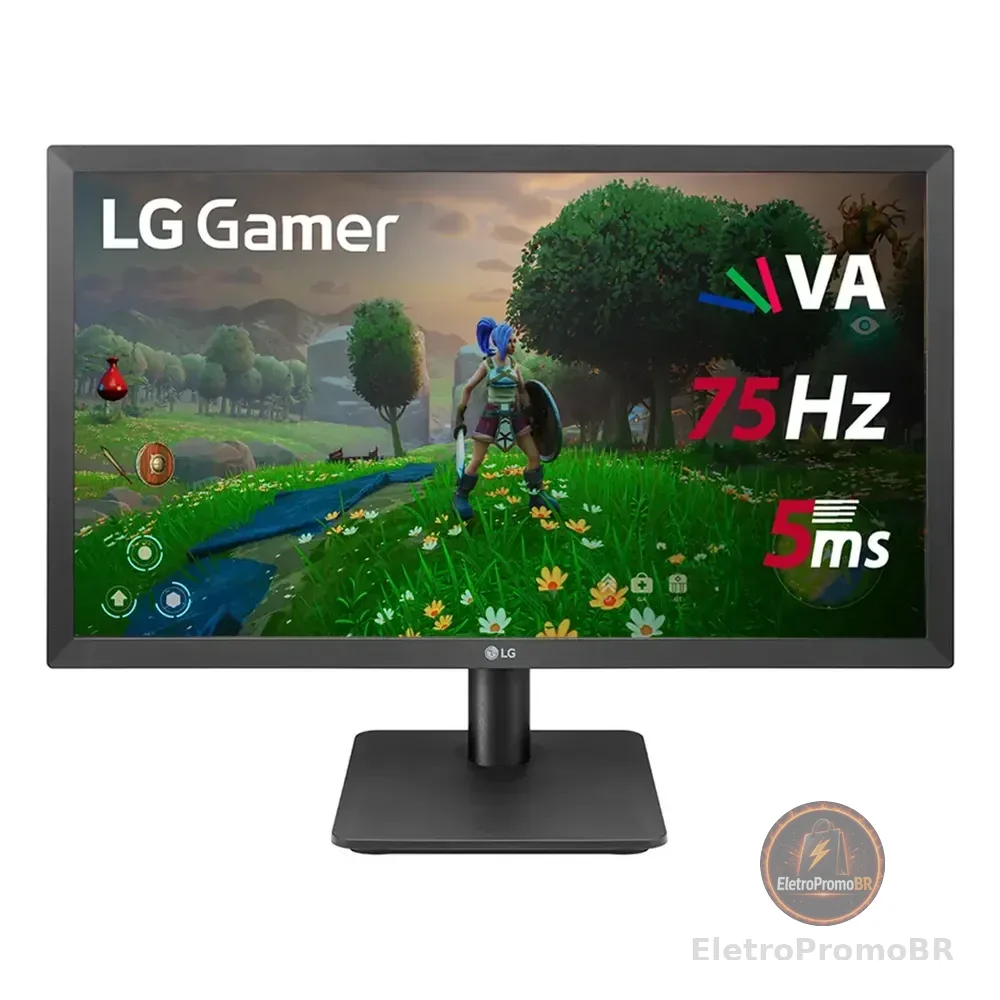 Monitor Gamer LG 22mp410 - Tela Va De 21.5 , Fhd (1920x1080), 75hz, 5ms (gtg), Hdmi, Freesync Preto 127/220v