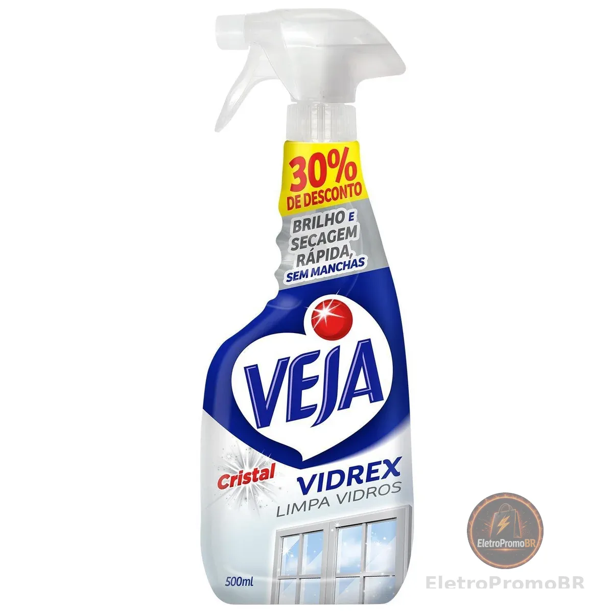 Veja Vidrex Cristal Limpa Vidros Spray 500ml Oferta