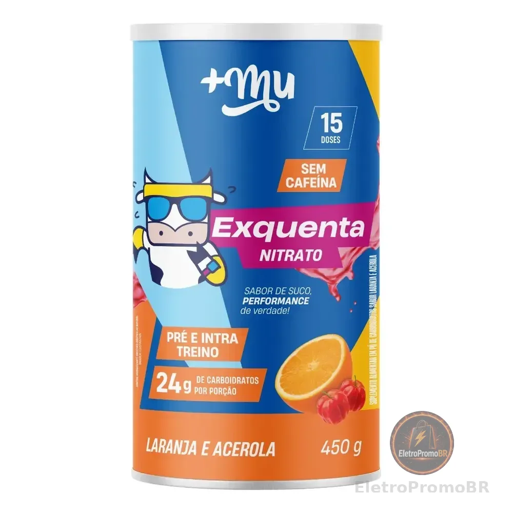 Exquenta Nitrato +mu Laranja C/ Acerola Sem Cafeína - 450g Laranja C/ Acerola