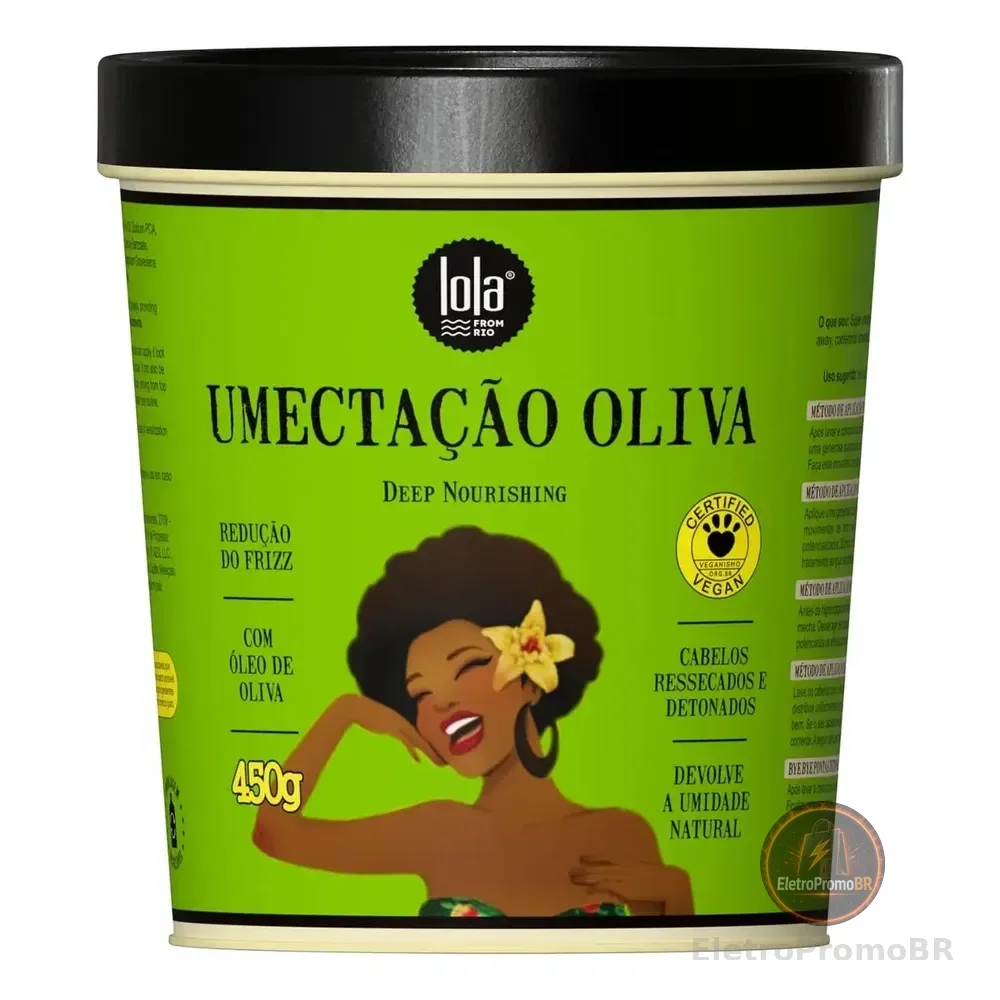 Lola Cosmetics Máscara Umectação Oliva Anti-frizz De 450grs.