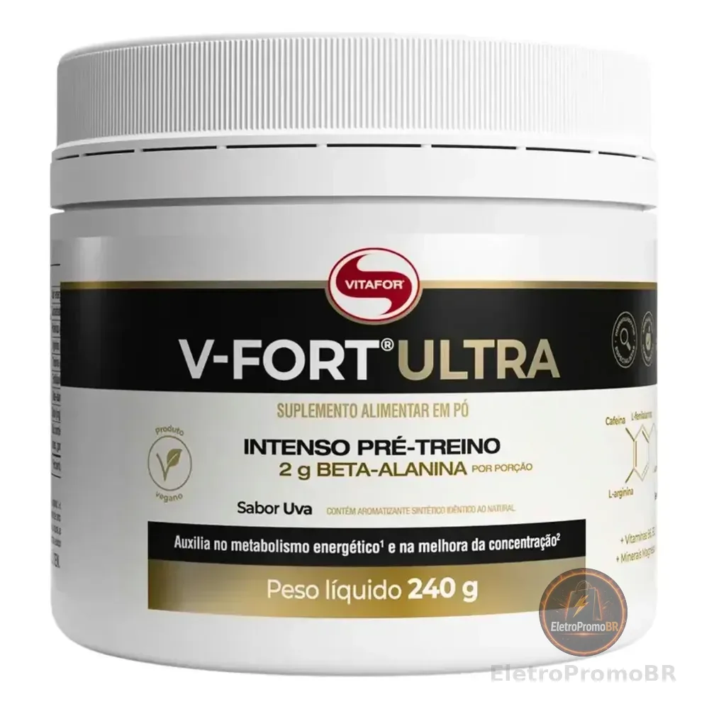 V-fort Ultra Pré-treino Vitafor 240g Sabor Uva Uva Uva