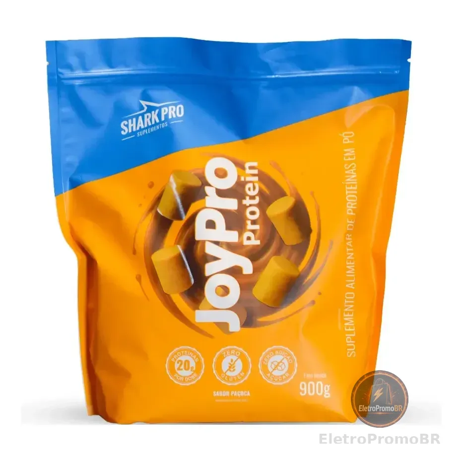 Whey Joypro Shark Pro Refil 900g Proteína Com Colágeno Paçoca