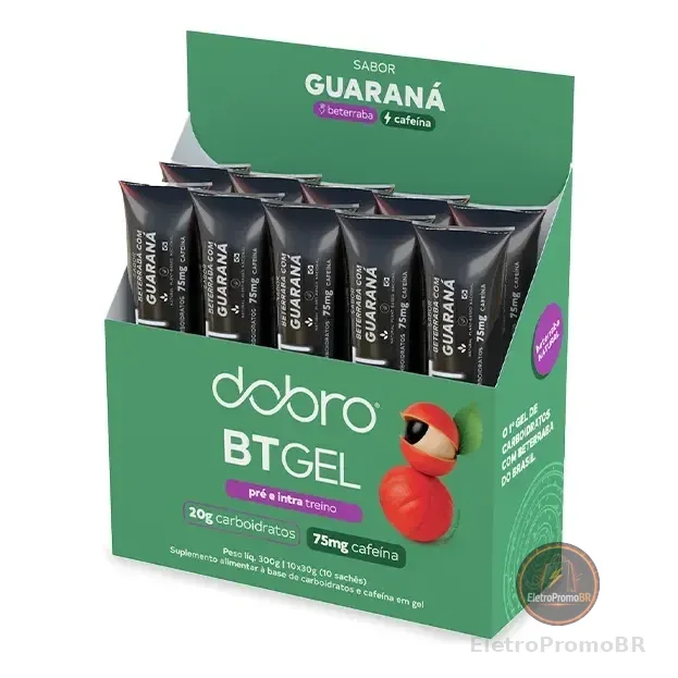 Bt Gel Com Cafeína 10 Sachês 30g Cada - Dobro Sabor Beterraba Com Guaraná Beterraba Com Guaraná E Cafeína
