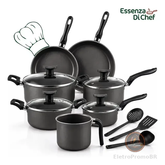 Conjunto Panelas Antiaderente 10 Peças Teflon Várias Cores
