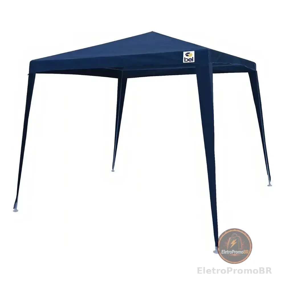 Tenda Gazebo Azul Polietileno 3x3 Metros Desmontável Belfix