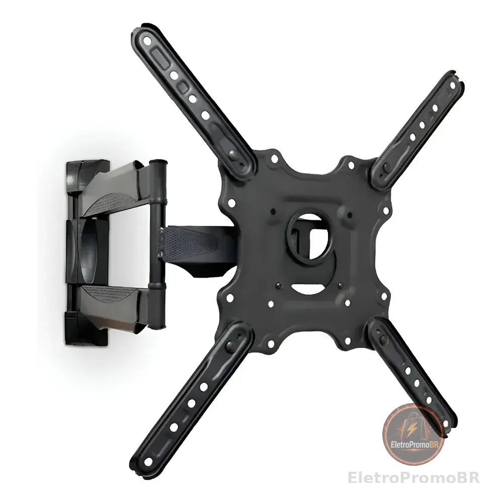 Suporte Para Tv Tri-articulado Universal 26 A 65 Polegadas Até 38kg Rotação 180° Sparkbr Padrão Vesa Cor Preto