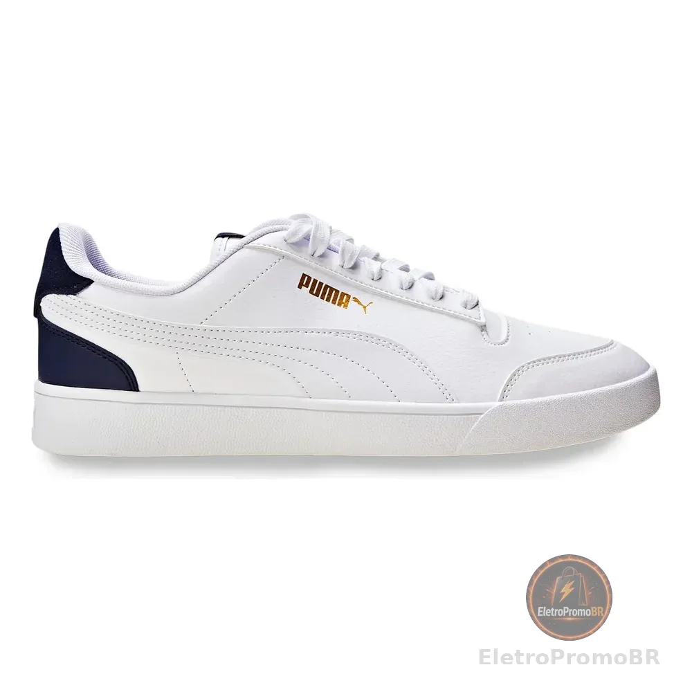Tênis Casual Masculino E Feminino Shuffle Puma Puma White-puma White-peacoat-puma Team Geométrico 39 Br