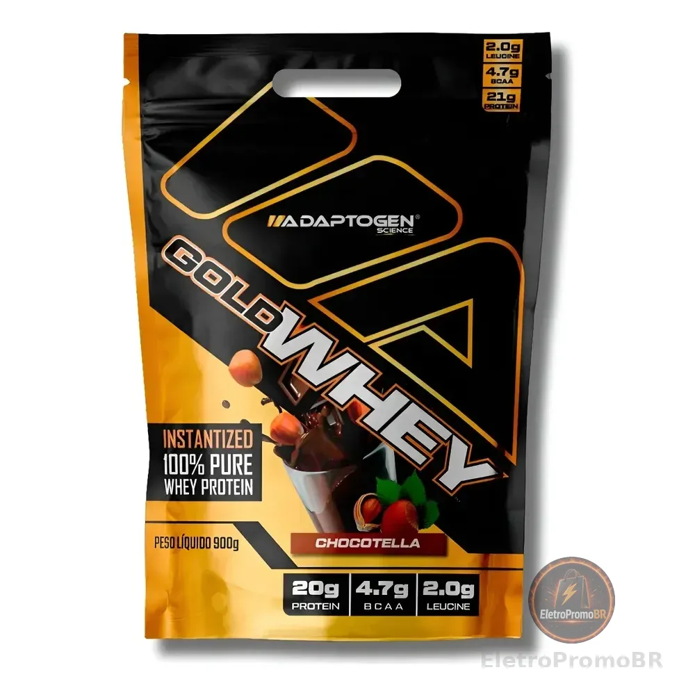 Gold Whey Protein Concentrada 900g Adaptogen Science Sabor Chocotella