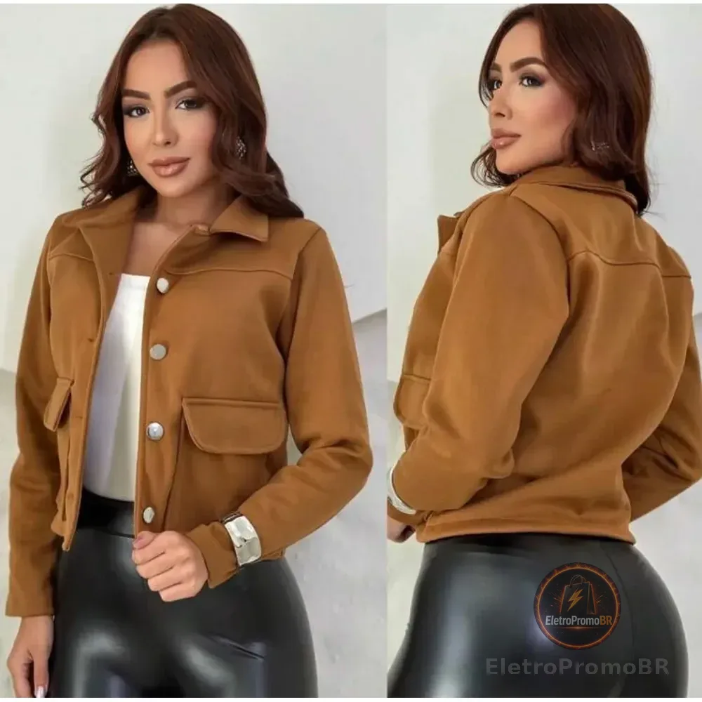 Jaqueta Feminina Casaco Para Inverno Lã Batida Agasalho Caramelo Gg Lisa