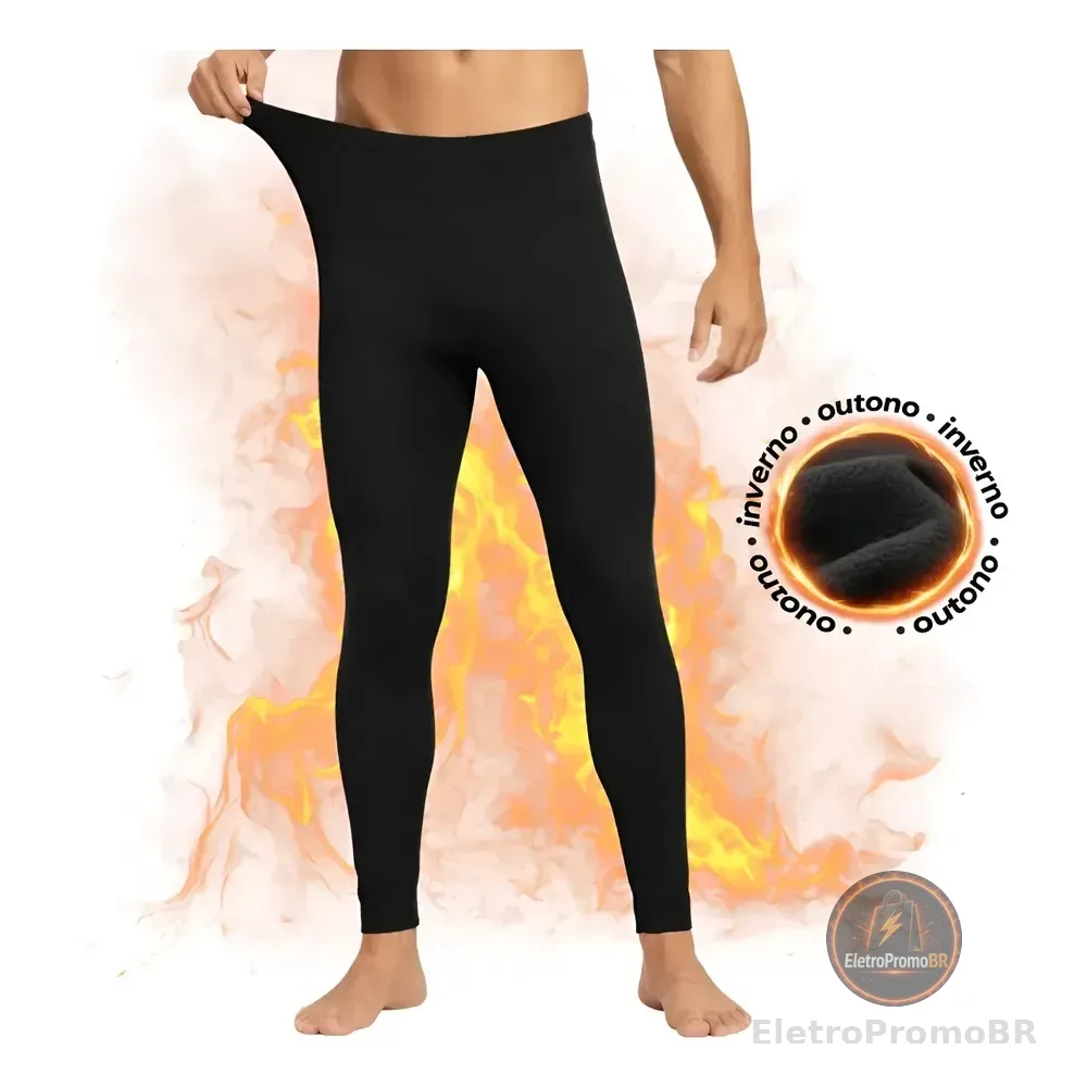 Calça Térmica Masculina Segunda Pele Meia Flanelada Felpuda