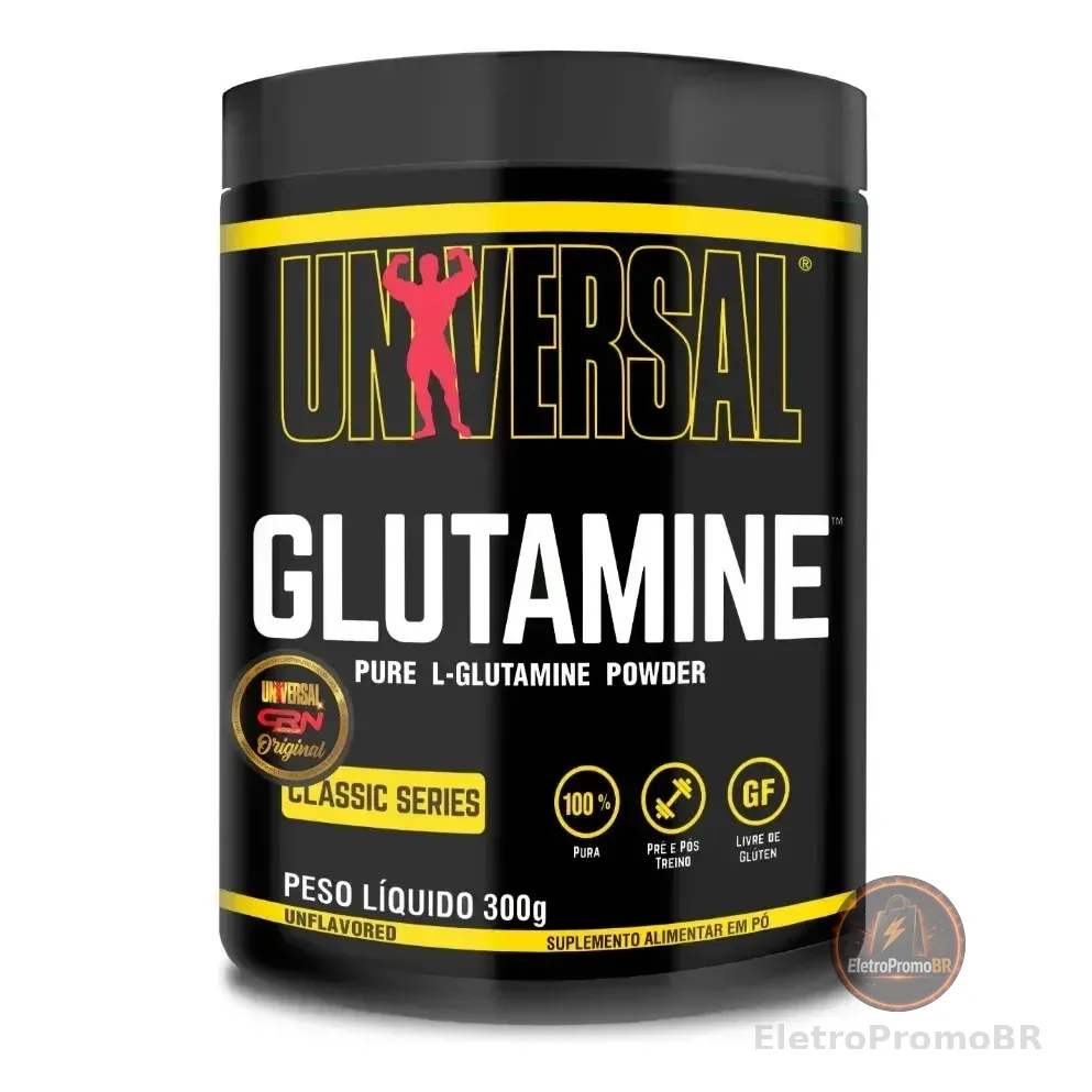 L- Glutamina Universal Nutrition 300gr - 100% Pura Sabor Sem Sabor