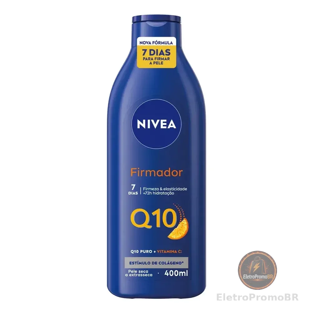 Nivea Loção Hidratante Firmador Q10 + Vitamina C 400ml, Hidratação Intensa 48h, Pele Firme E Elasticidade, Corporal, Pele Seca E Extrasseca Notas Cítricas