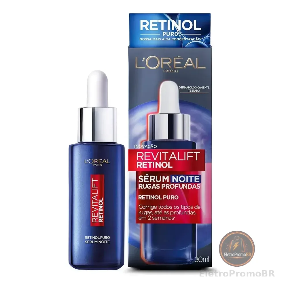Sérum Facial Noturno Com Retinol Puro, Corrige Rugas Profundas, Uniformiza O Tom, Melhora A Firmeza, Revitalift L'oréal Paris 30ml Todo Tipo De Pele Noite
