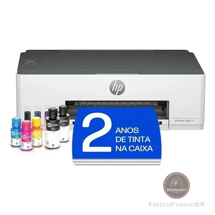 Impressora Hp Smart Tank 210 Colorida 1 Usb 2.0 De Alta Velocidade (dispositivo); 1 Porta Wi-fi 802.11b/g/n; 1 Wi-fi Direct - 100 A 240 Vca Branco 127/220v