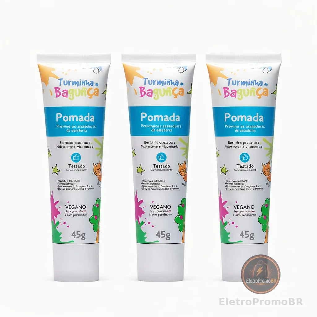 Kit 3 Pomadas Preventivas para Assaduras 45g Turminha da Bagunça Pomada Bebê