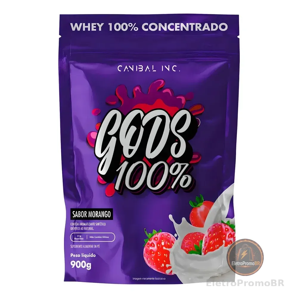 Suplemento En Pó Canibal Inc. Gods 100% Whey Protein Sabor Morango X 900g