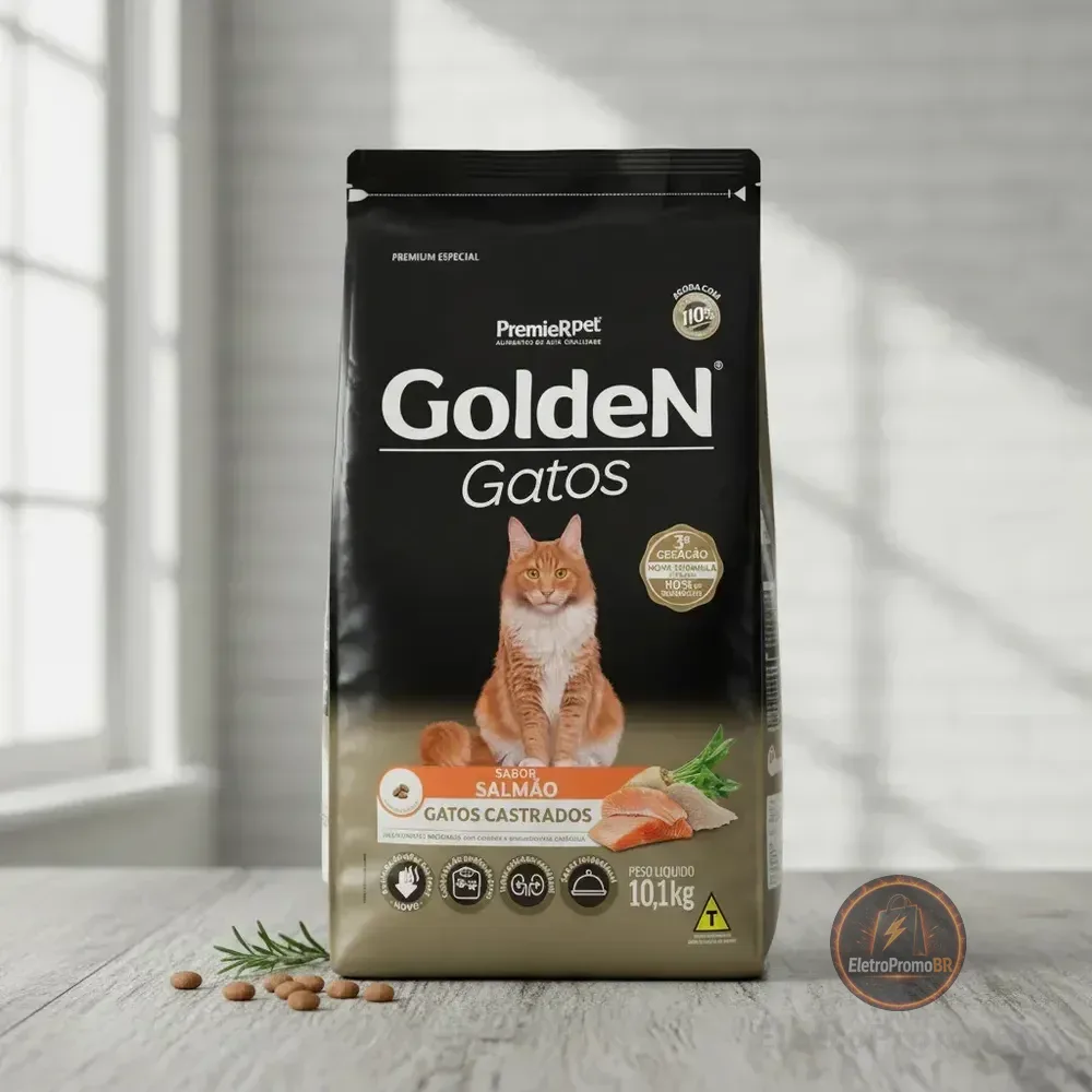 Ração Golden Gatos Adultos Castrados Salmão 10kg