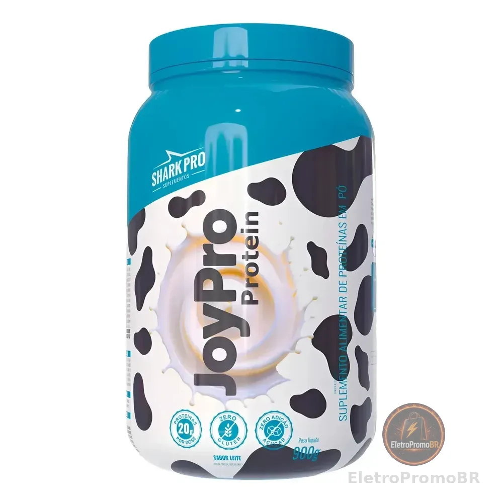 Whey Joypro Shark Pro 900g Proteína Com Colágeno E Vitaminas Leite