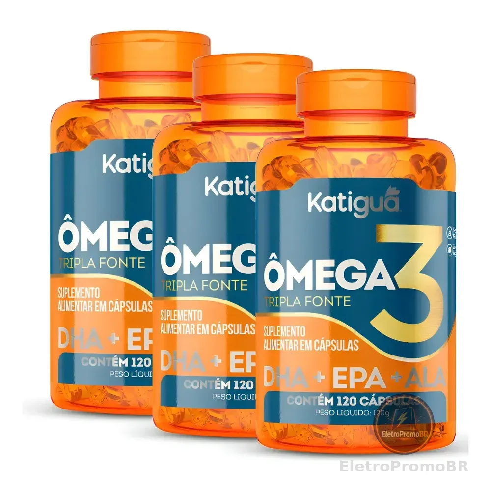 Kit 3 Omega 3 Tripla Fonte 1000mg 120caps Catálogo Natural