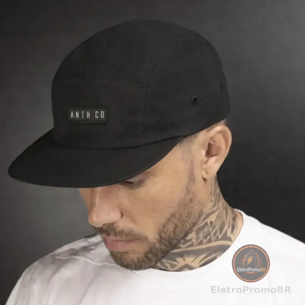 Boné Aba Reta Five Panel Evasecret Water Strapback Impermeavel Preta Un