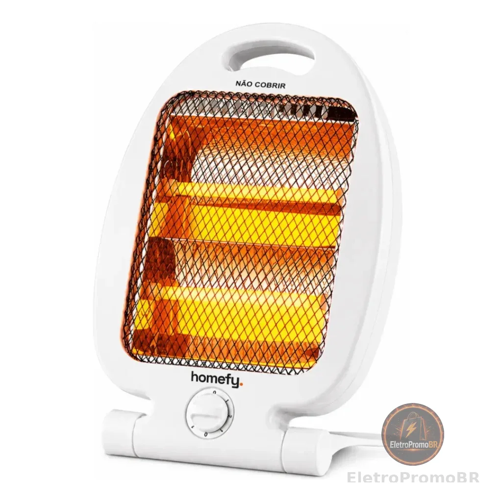 Aquecedor De Ambiente Elétrico Quartzo 800W Premium 127v ou 220v Homefy