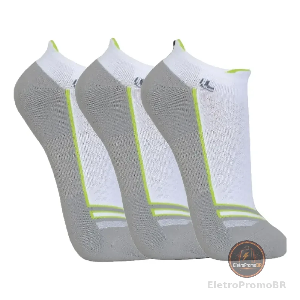 Kit 3 Pares Meia Lupo Dry Cano Curto Alta Performance Sport Branco 41-44