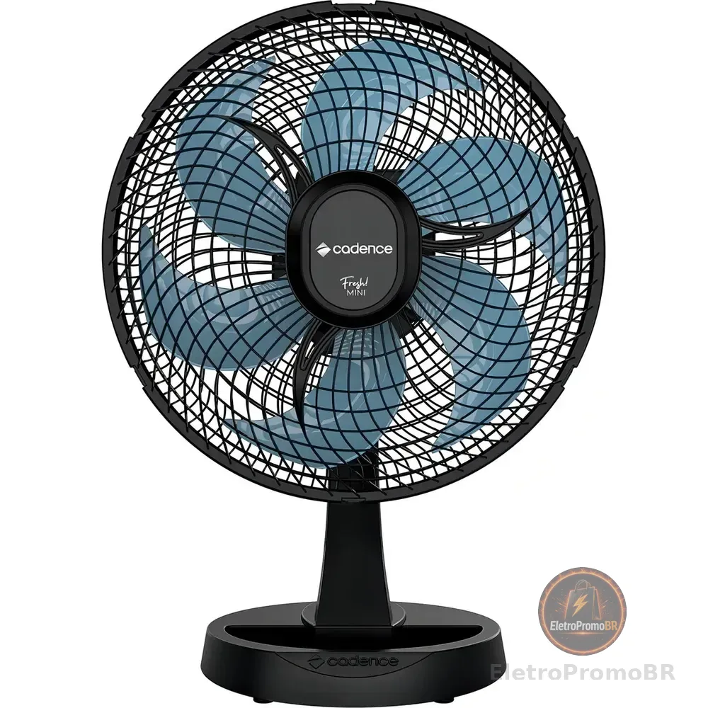 Ventilador De Mesa Cadence Fresh Mini 30 Cm 60 Hz Preto 127v Azul Plástico 6