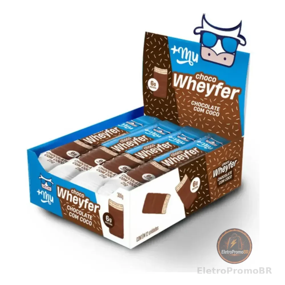 Chocowheyfer Proteico Sabor Chocolate Com Coco Display Com 12 Unidades 25g +mu
