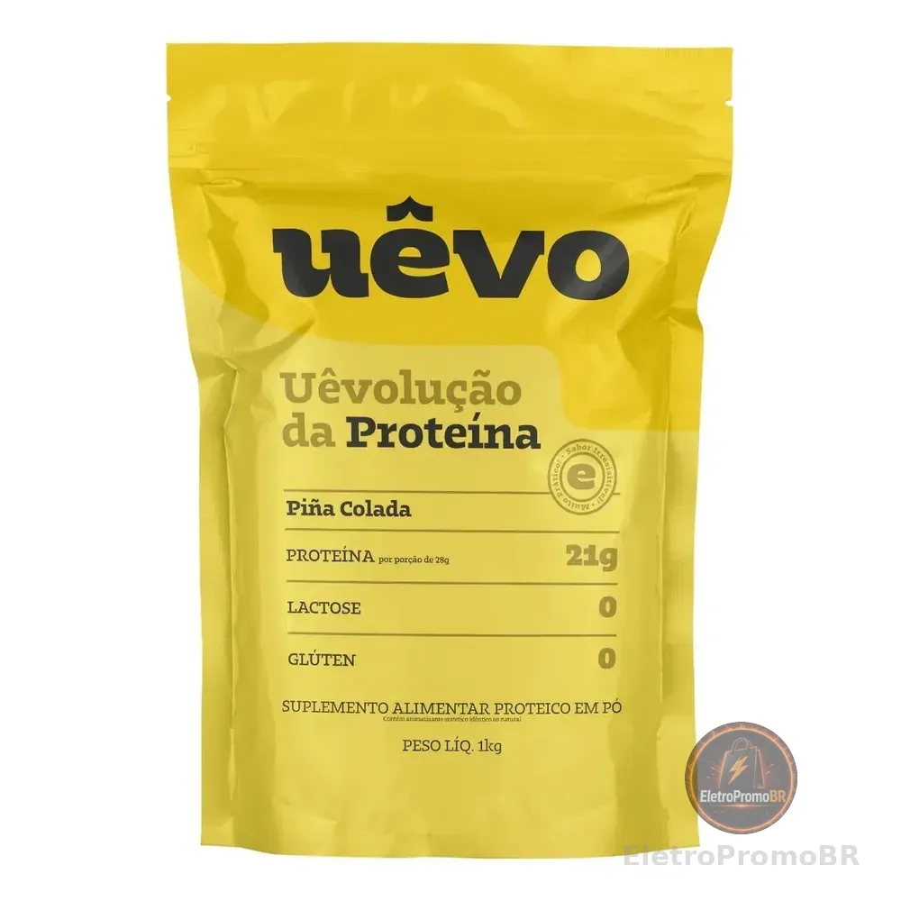 Proteína Uêvo 1kg - Sabor Piña Colada - Suplemento Proteico Piña Colada