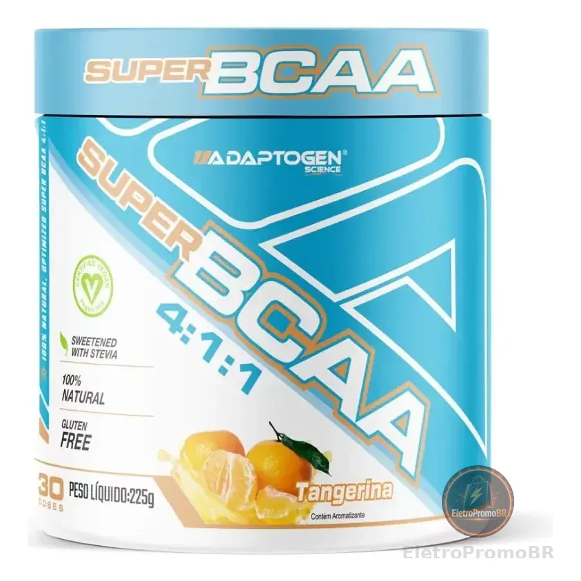Suplemento Super Bcaa 4:1:1 Adaptogen Science Pote 225g Sabor Tangerina