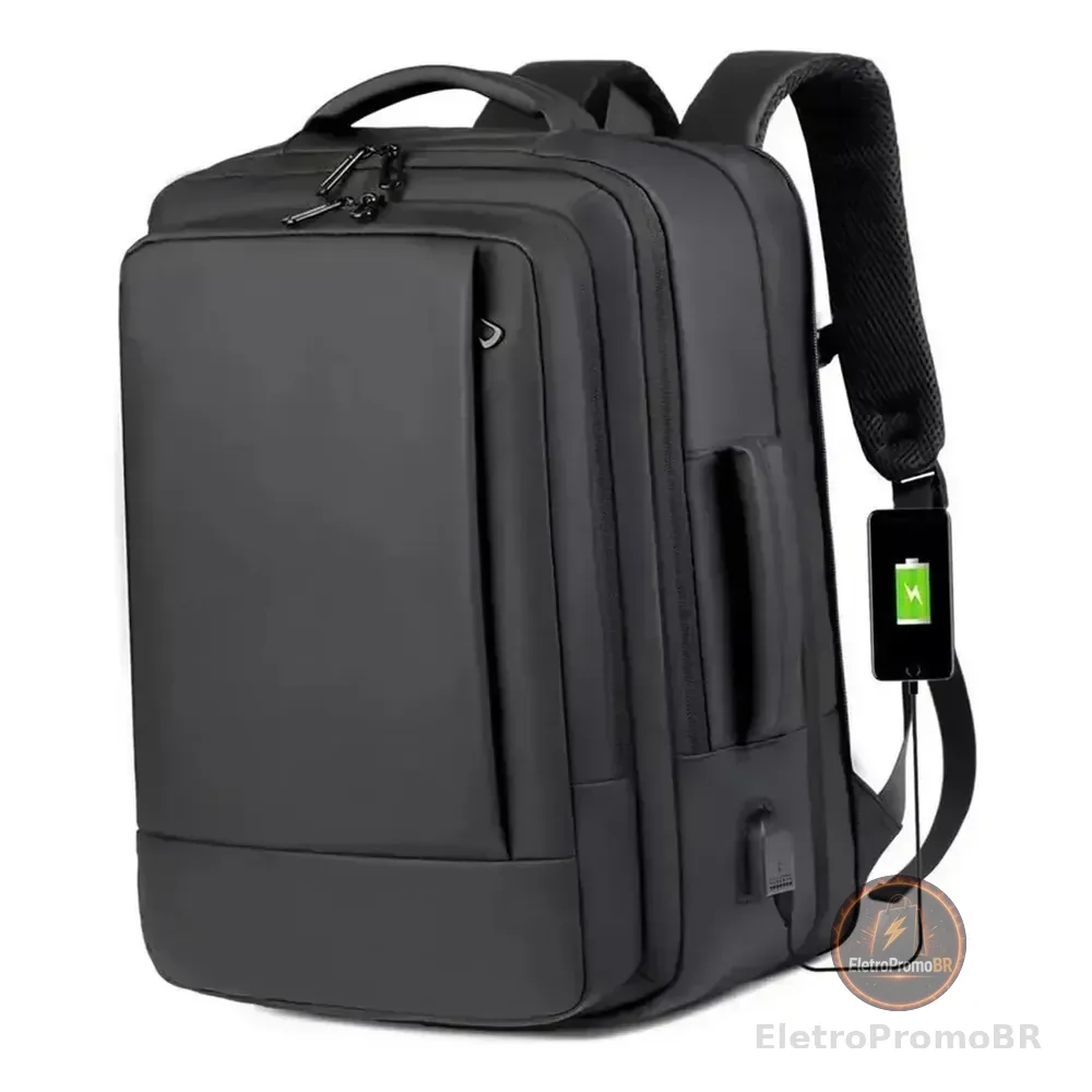 Mochila Jiesipote À Prova D'água Reforçada Expansível Cor Preto