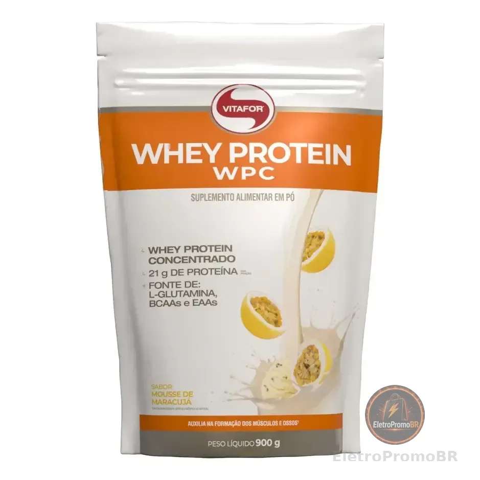 Whey Protein Wpc Pouch Mousse De Maracujá 900g Vitafor