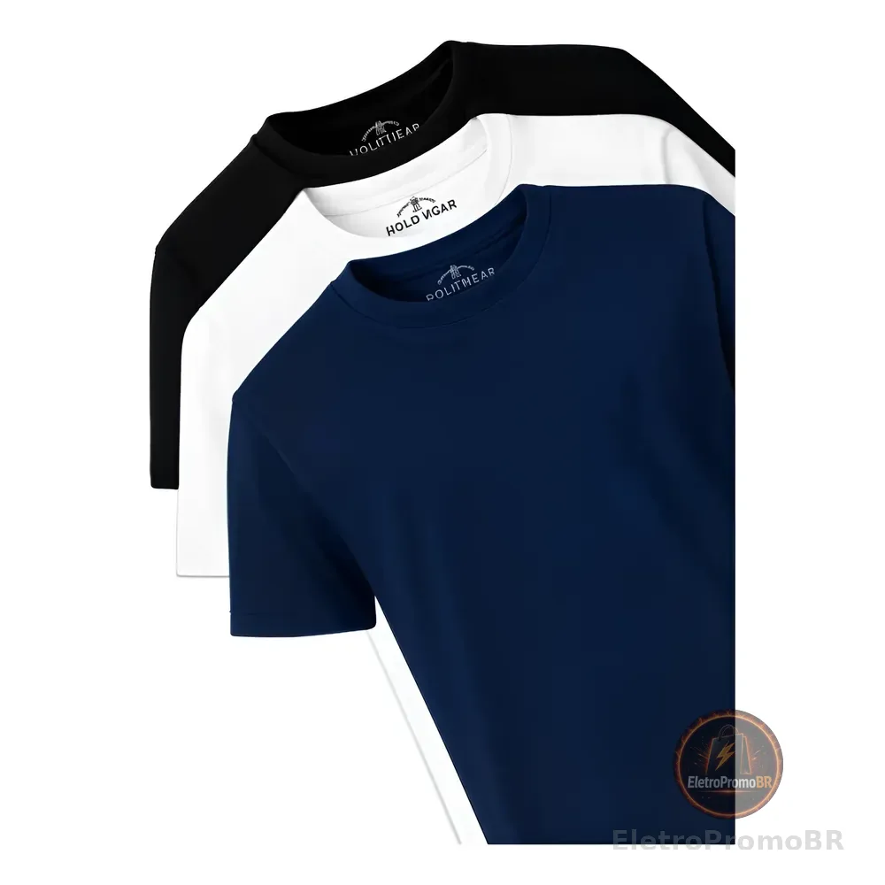 Kit 3 Camisetas Masculinas Polo Wear Sortido 1 G Lisa