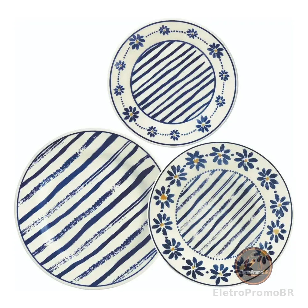 Aparelho De Jantar 12 Peças Biona Margaridas Donna 24
