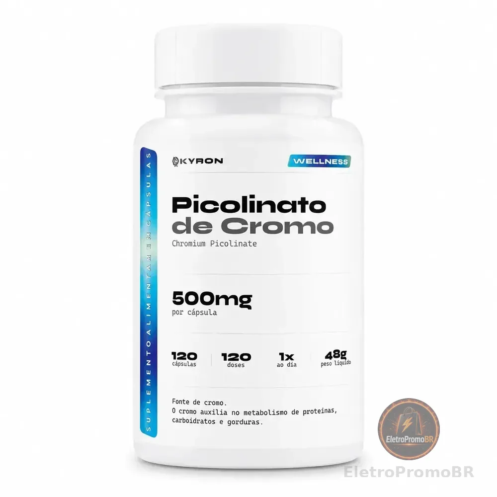Picolinato De Cromo 500mg 120 Cápsulas Kyron Sem Sabor