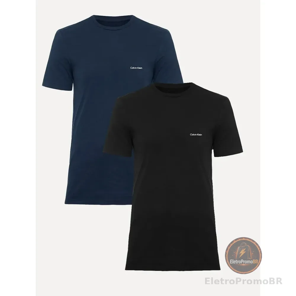 Kit Camisetas Calvin Klein | Masculina Preta/azul Marinho Preta/azul Marinho M/m