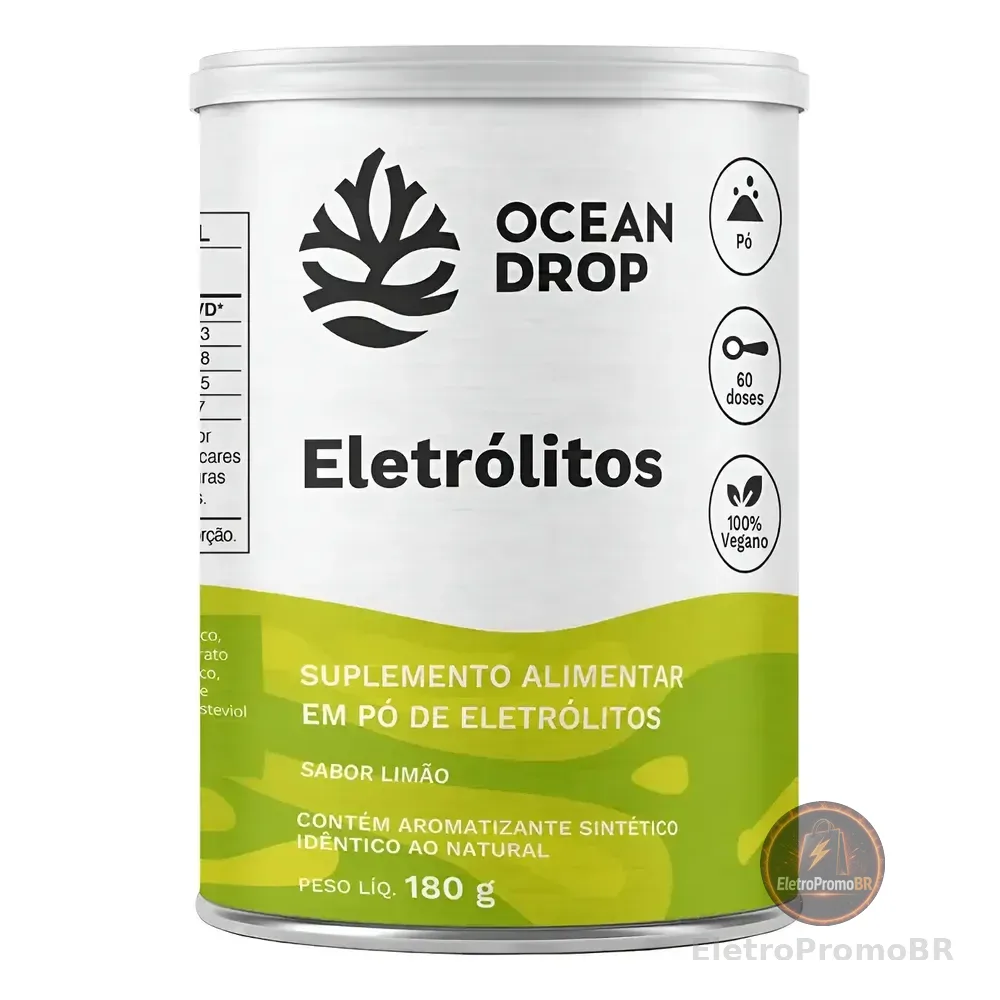 Eletrólitos Ocean Drop Sais Minerais Potássio Magnésio Sódio Eletrolitos Limao 180g