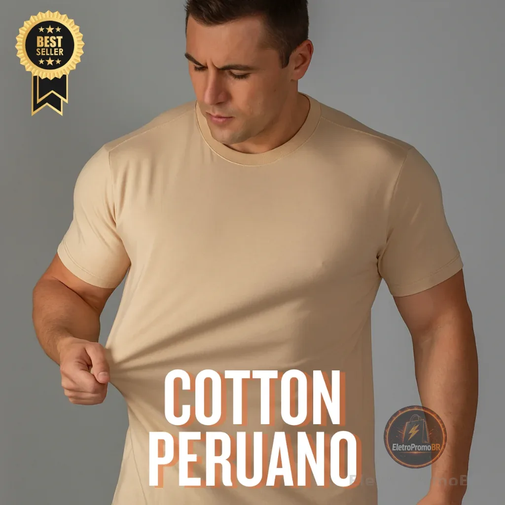 Camiseta Masculina com Elastano Peruana Cotton
