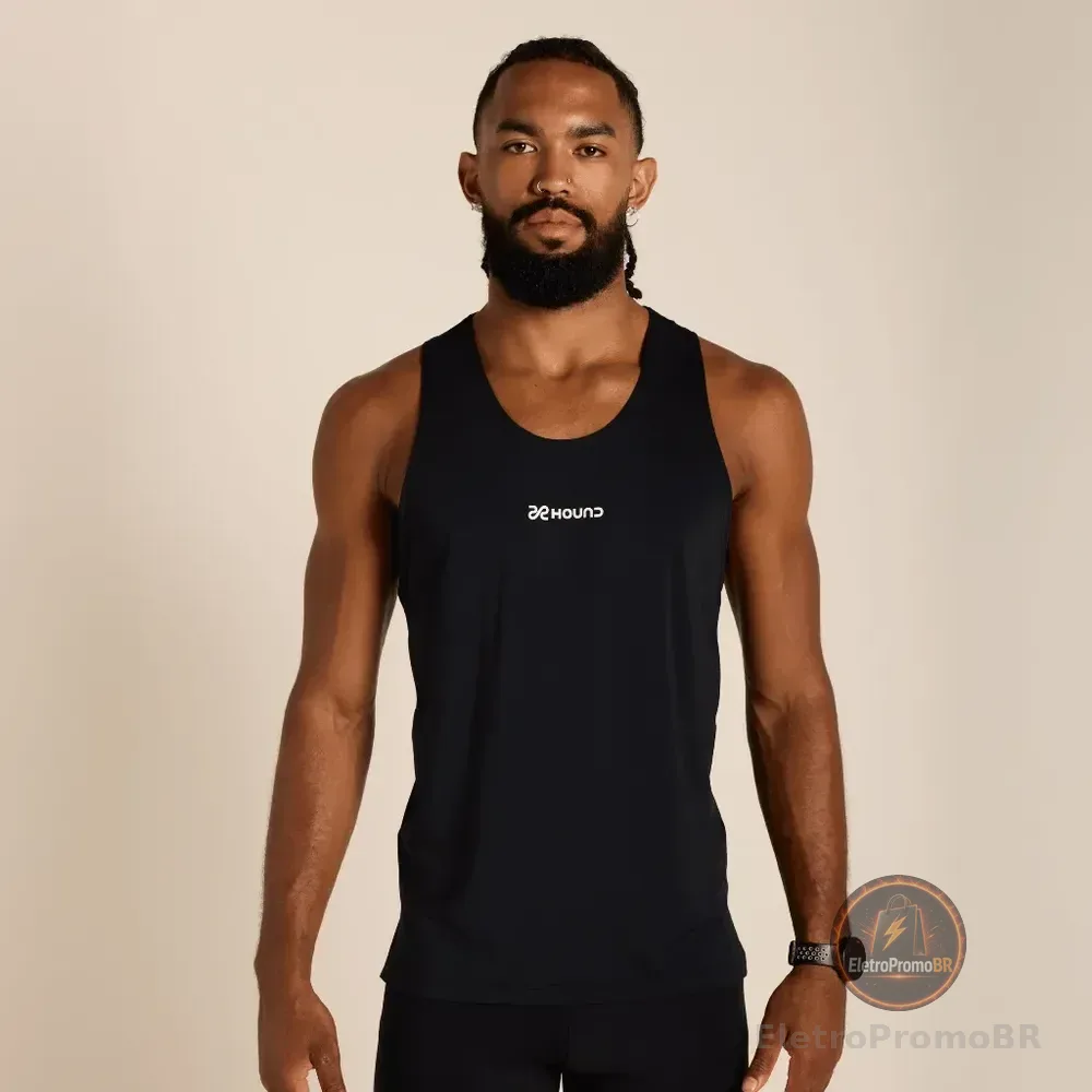 Regata Corrida Masculina Hound Running Poliamida Preta Preta M