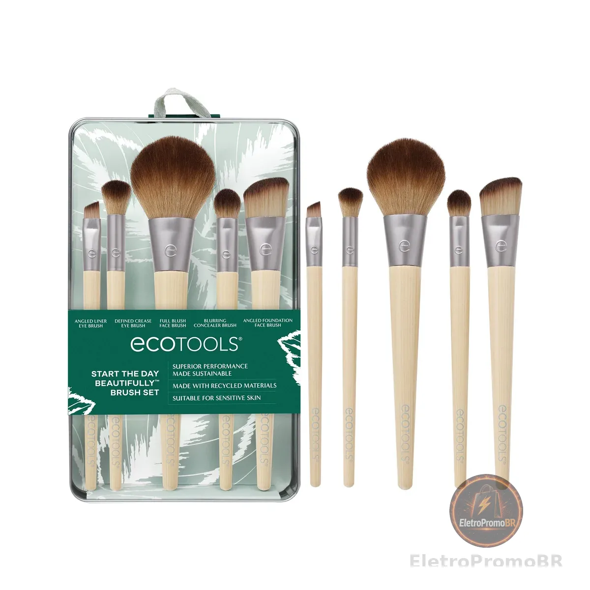 Ecotools Kit Pincel Start The Day Beautiful, Marrom