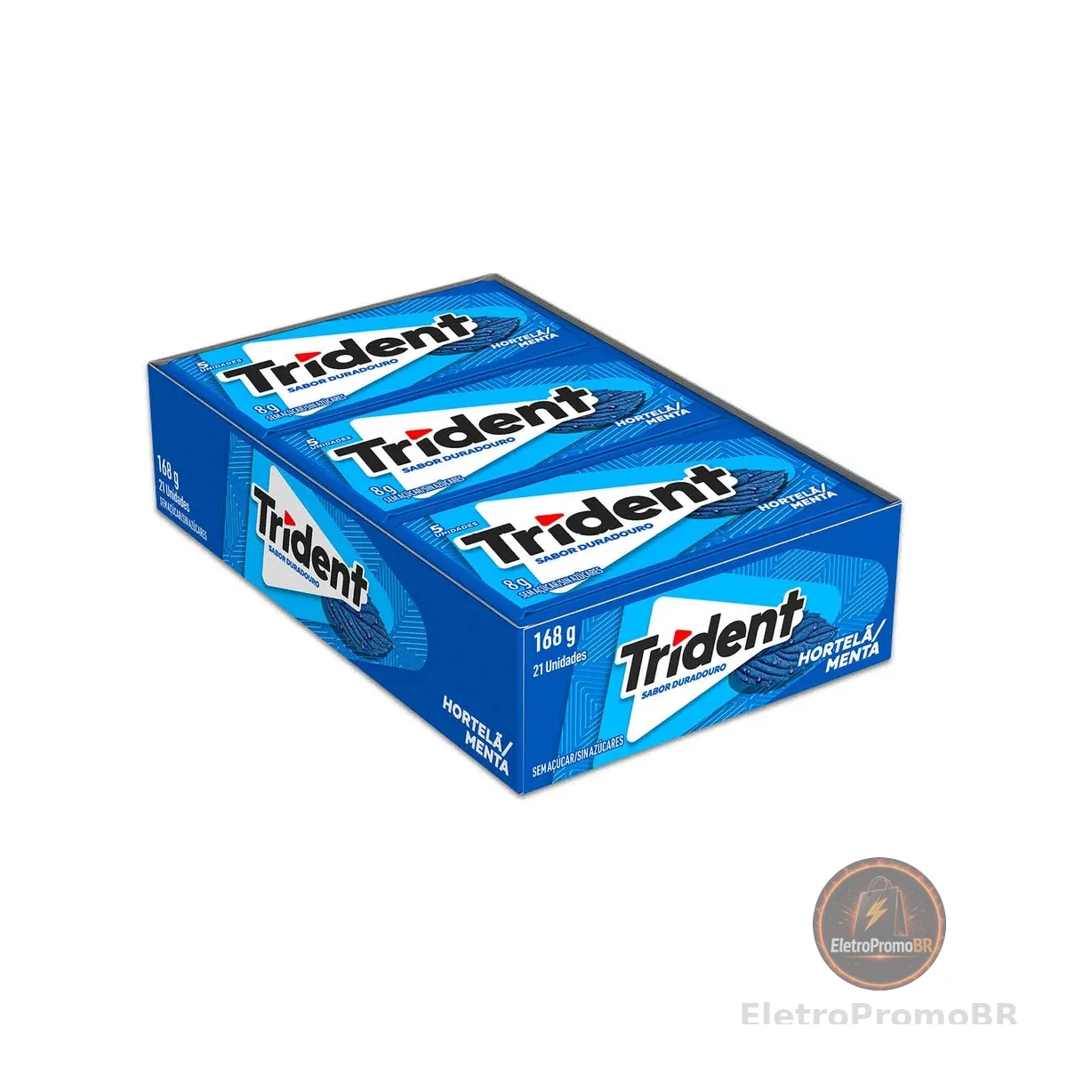 Chiclete Trident Hortelã Sem Açúcar - Caixa com 21 unid. de 8g