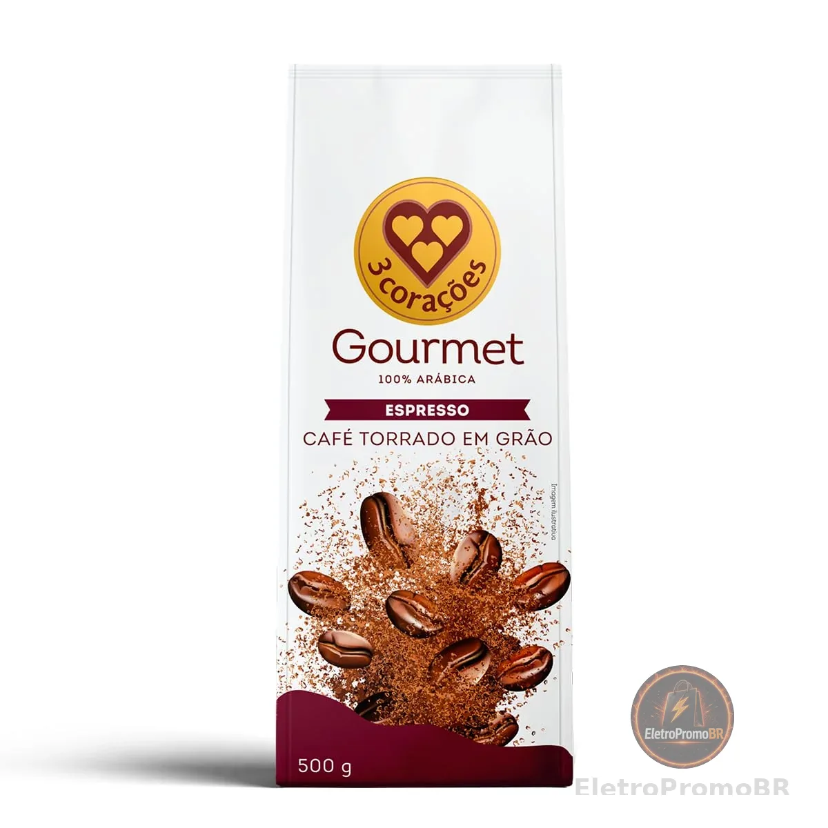 3 Corações Café Torrado em Grãos Espresso Gourmet, 500g