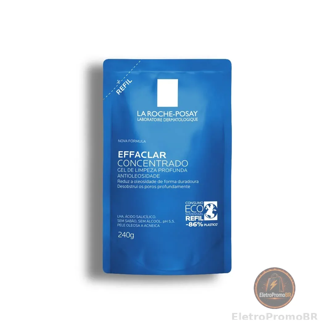 La Roche-posay Effaclar Gel Concentrado. Gel de Limpeza Facial. Limpa a Pele Profundamente Reduzindo a Oleosidade e Lesões Acneica. Limpeza Facial. Pele Oleosa. Ácido Salicílico, LHA, PCA de Zinco.