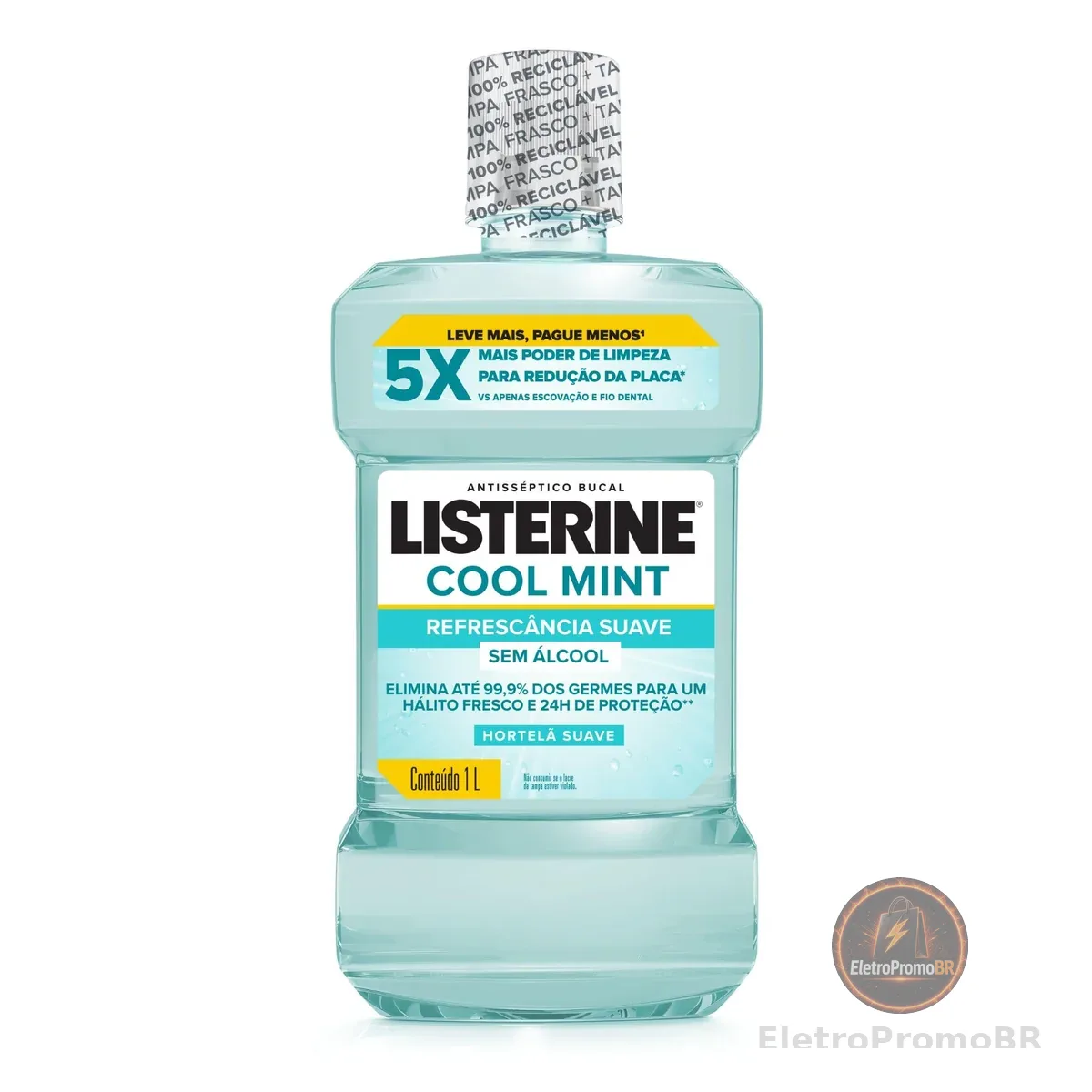 Listerine Enxaguante Bucal Cool Mint Sem Álcool, 1L